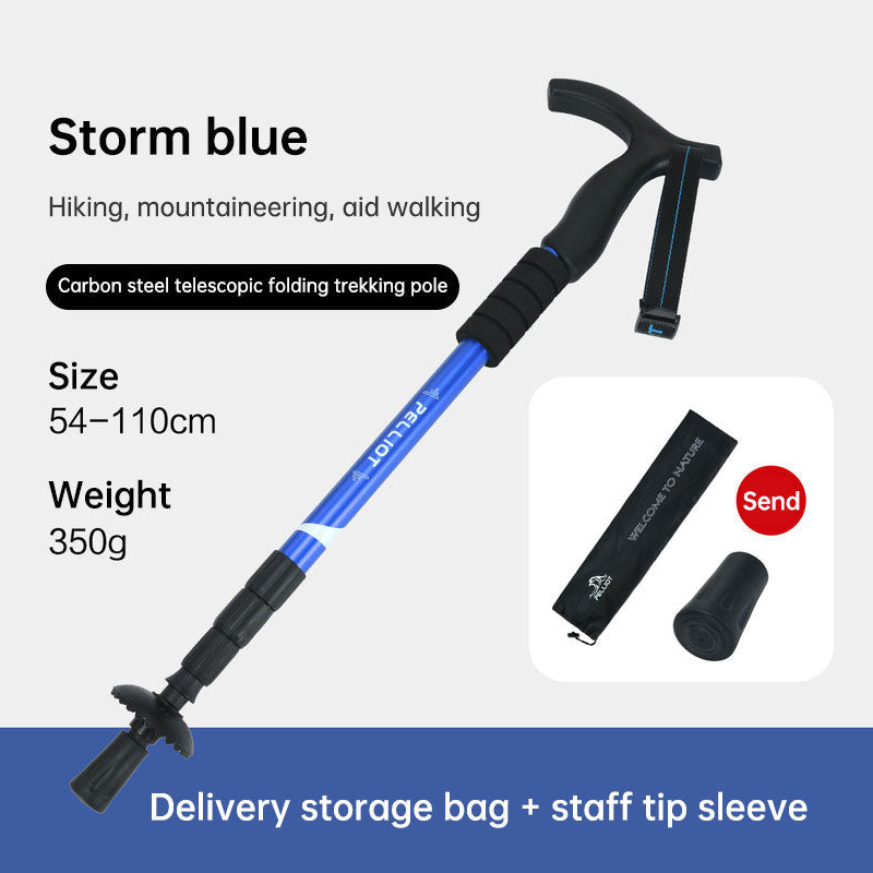 Telescopic Aluminum Climbing Stick – Portable Walking Trekking Pole