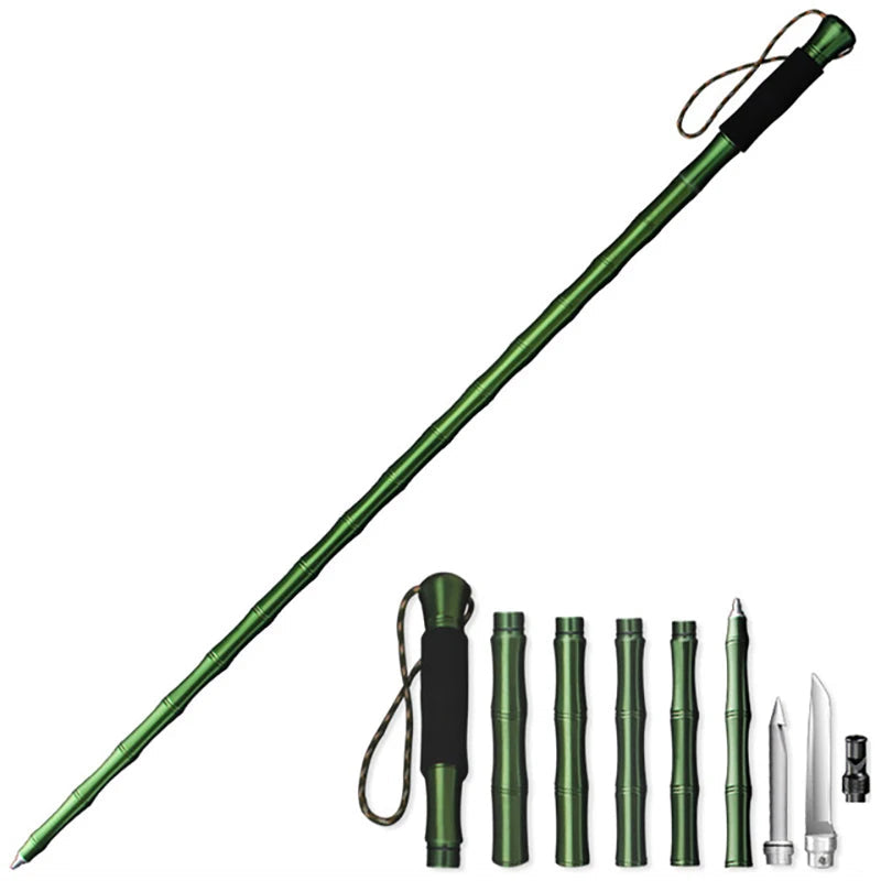 Tactical Folding Walking Stick – Multifunctional Hiking Alpenstock