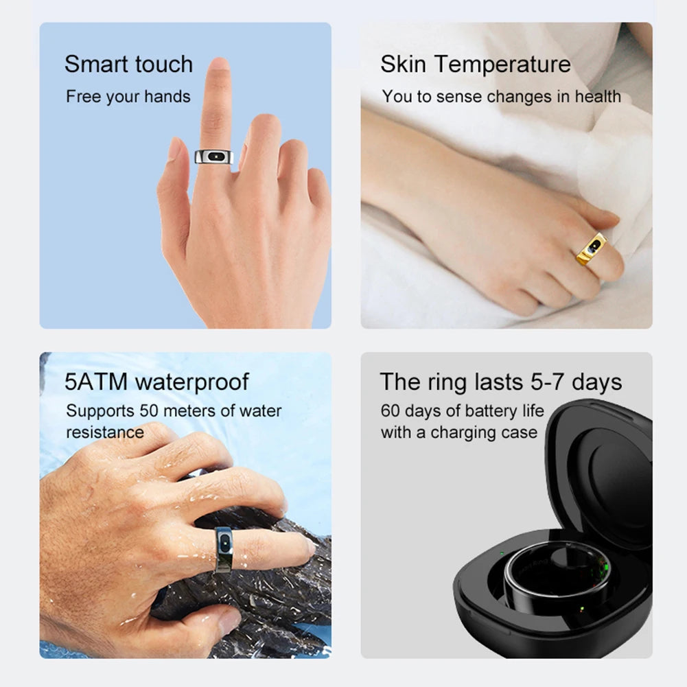Smart Ring R08 – Health & Sleep Tracker 5ATM Waterproof
