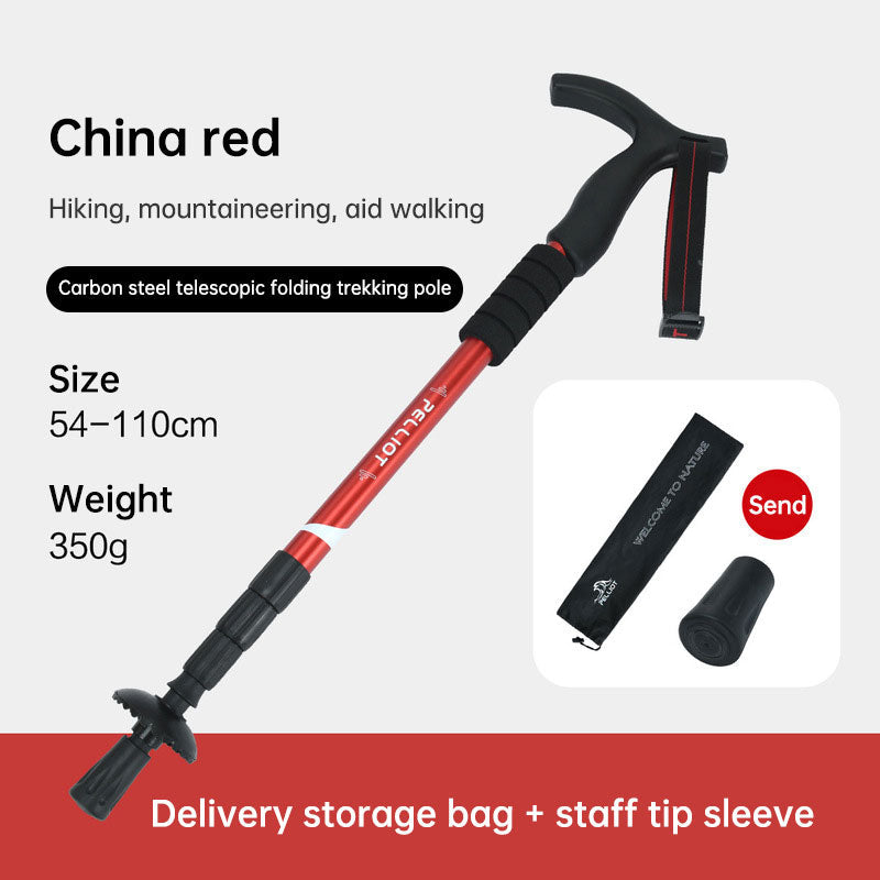 Telescopic Aluminum Climbing Stick – Portable Walking Trekking Pole