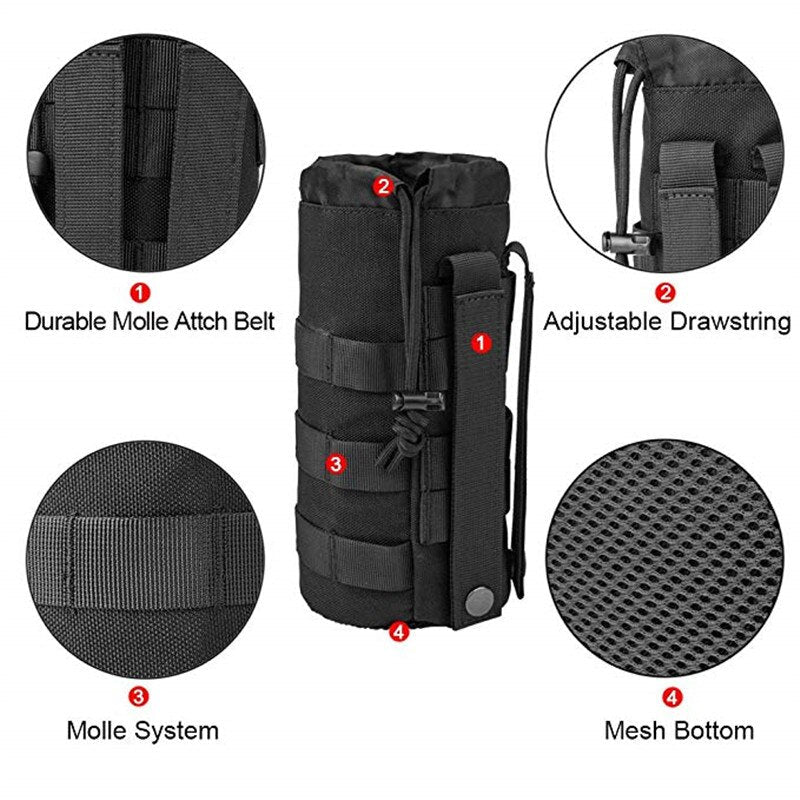 Tactical MOLLE Water Bottle Pouch – Outdoor Waist Bag