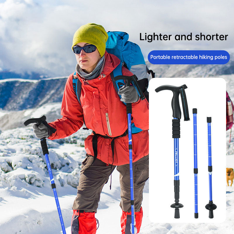 Telescopic Aluminum Climbing Stick – Portable Walking Trekking Pole