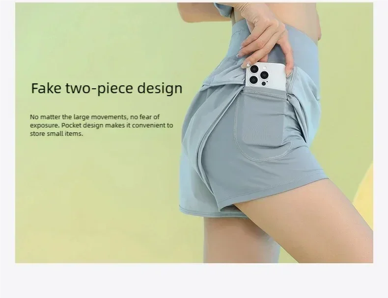 PHIGEER Women’s Yoga Shorts – Lightweight Workout Shorts with Pocket
