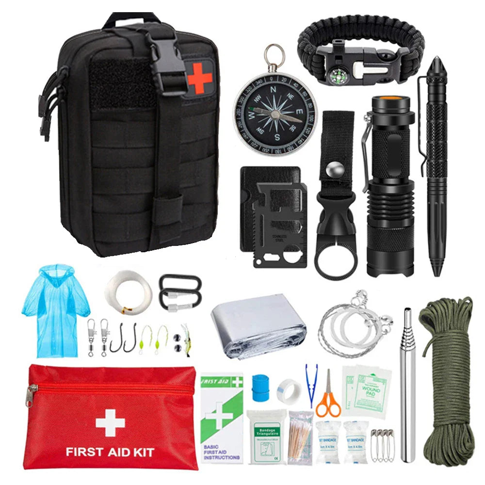 38-in-1 Tactical Survival First Aid Kit – Molle Trauma Emergency Medical Pack for Camping & Hiking