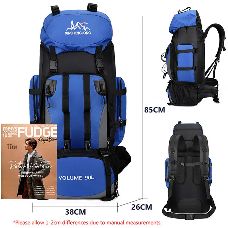 90L Waterproof Hiking Backpack – Large Capacity Trekking Rucksack