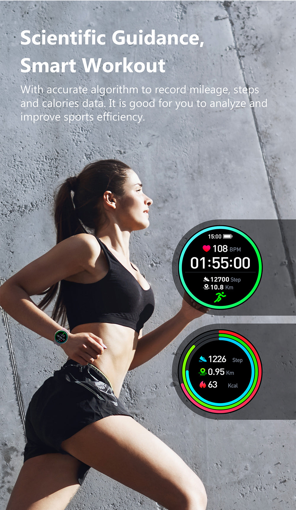 IMILAB KW66 Smart Watch – Men’s Bluetooth Fitness Tracker (Black)