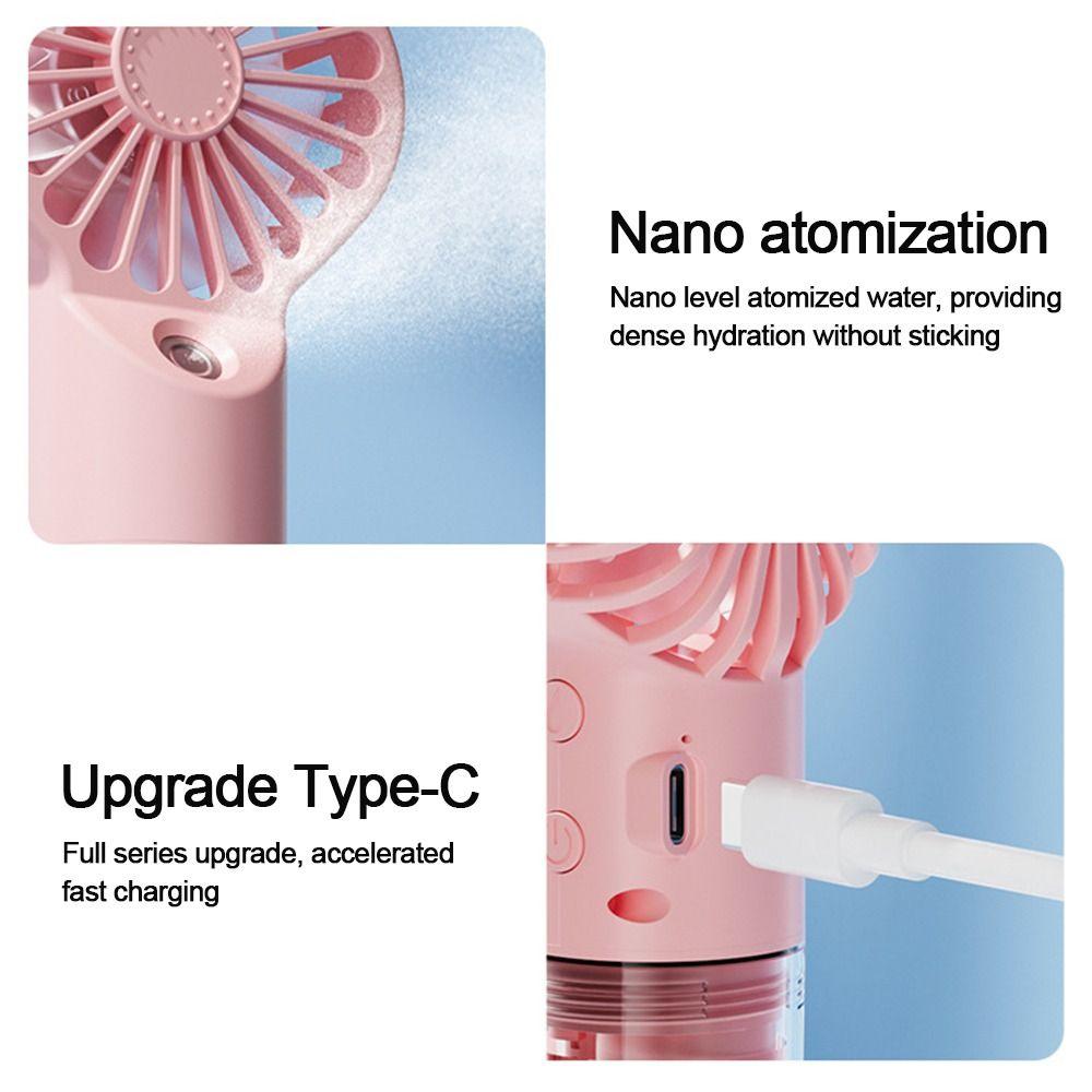 Portable Rechargeable Handheld Misting Fan – USB Mini Cooling Fan