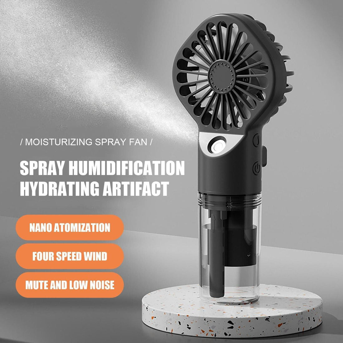 Portable Rechargeable Handheld Misting Fan – USB Mini Cooling Fan
