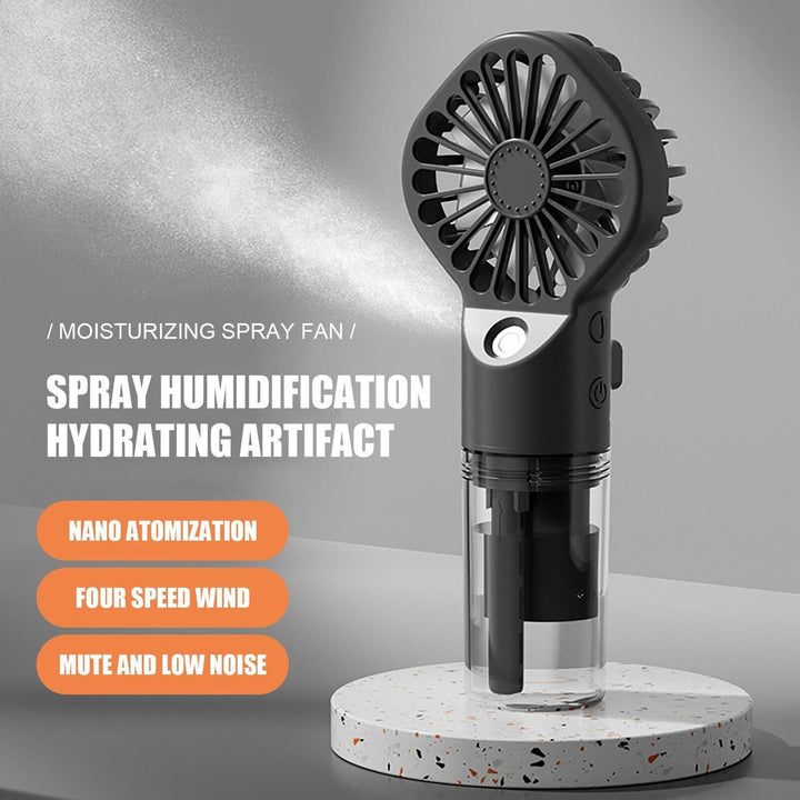 Portable Rechargeable Handheld Misting Fan – USB Mini Cooling Fan