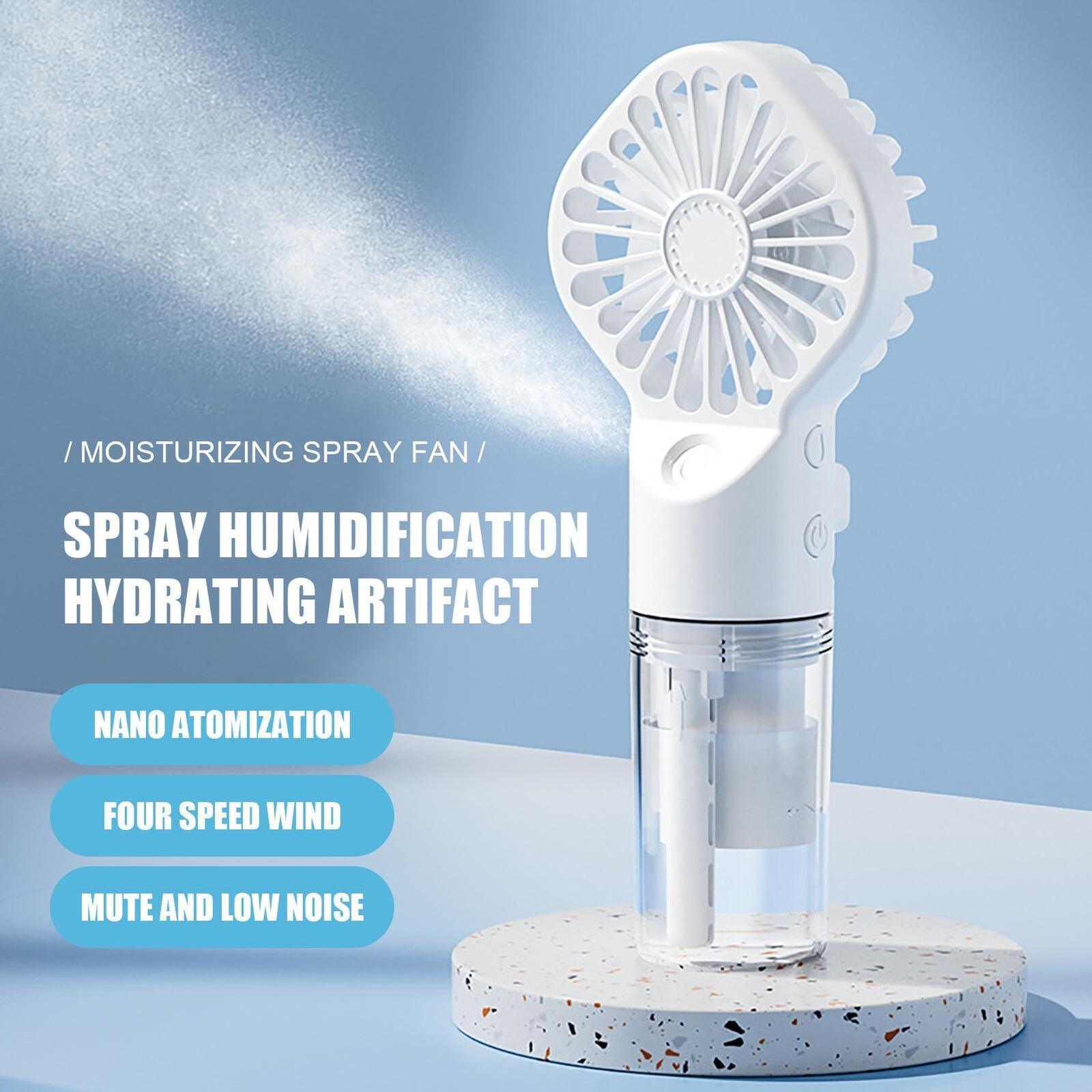 Portable Rechargeable Handheld Misting Fan – USB Mini Cooling Fan