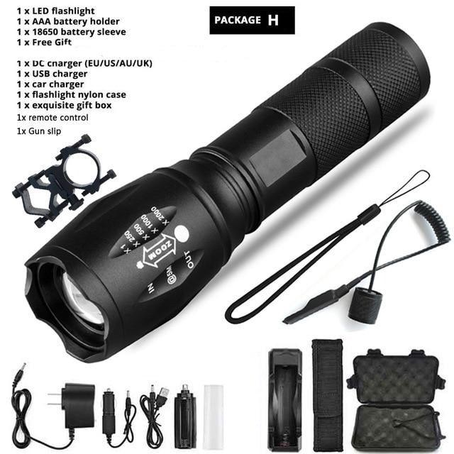 Waterproof Z45 LED Flashlight – Rechargeable Zoomable Torch