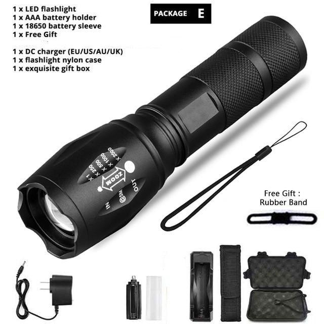 Waterproof Z45 LED Flashlight – Rechargeable Zoomable Torch
