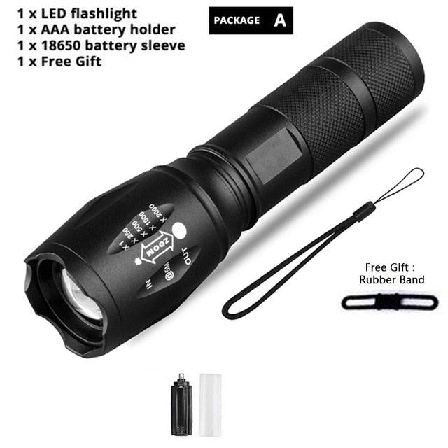 Waterproof Z45 LED Flashlight – Rechargeable Zoomable Torch