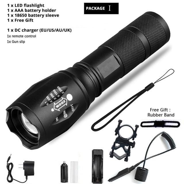 Waterproof Z45 LED Flashlight – Rechargeable Zoomable Torch