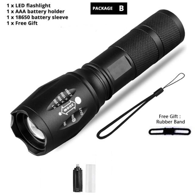 Waterproof Z45 LED Flashlight – Rechargeable Zoomable Torch