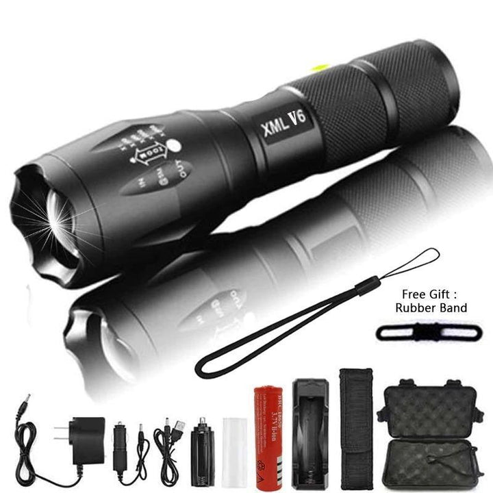 Waterproof Z45 LED Flashlight – Rechargeable Zoomable Torch
